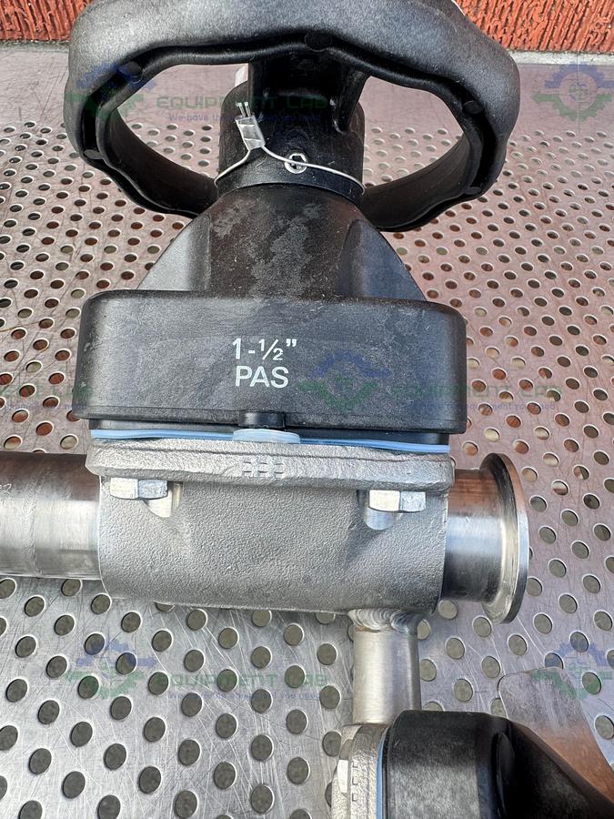 Used 2- ITT Pure Flo RA0.5MAX Diaphragm Valve w/ 1" to 1/2" Sanitary Fitting