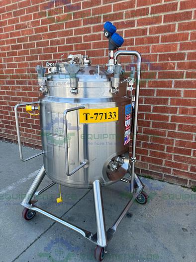 Used DCI 250 Liter Stainless Steel Jacketed Reactor 45 PSI w/ Bottom 0.5 HP Mixer