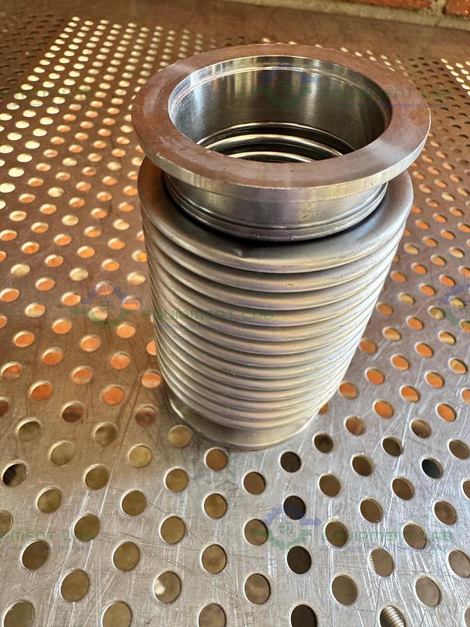 Used Stainless Steel Bellows Flexible Vacuum Hose 4" w/ KF 40 Fitting