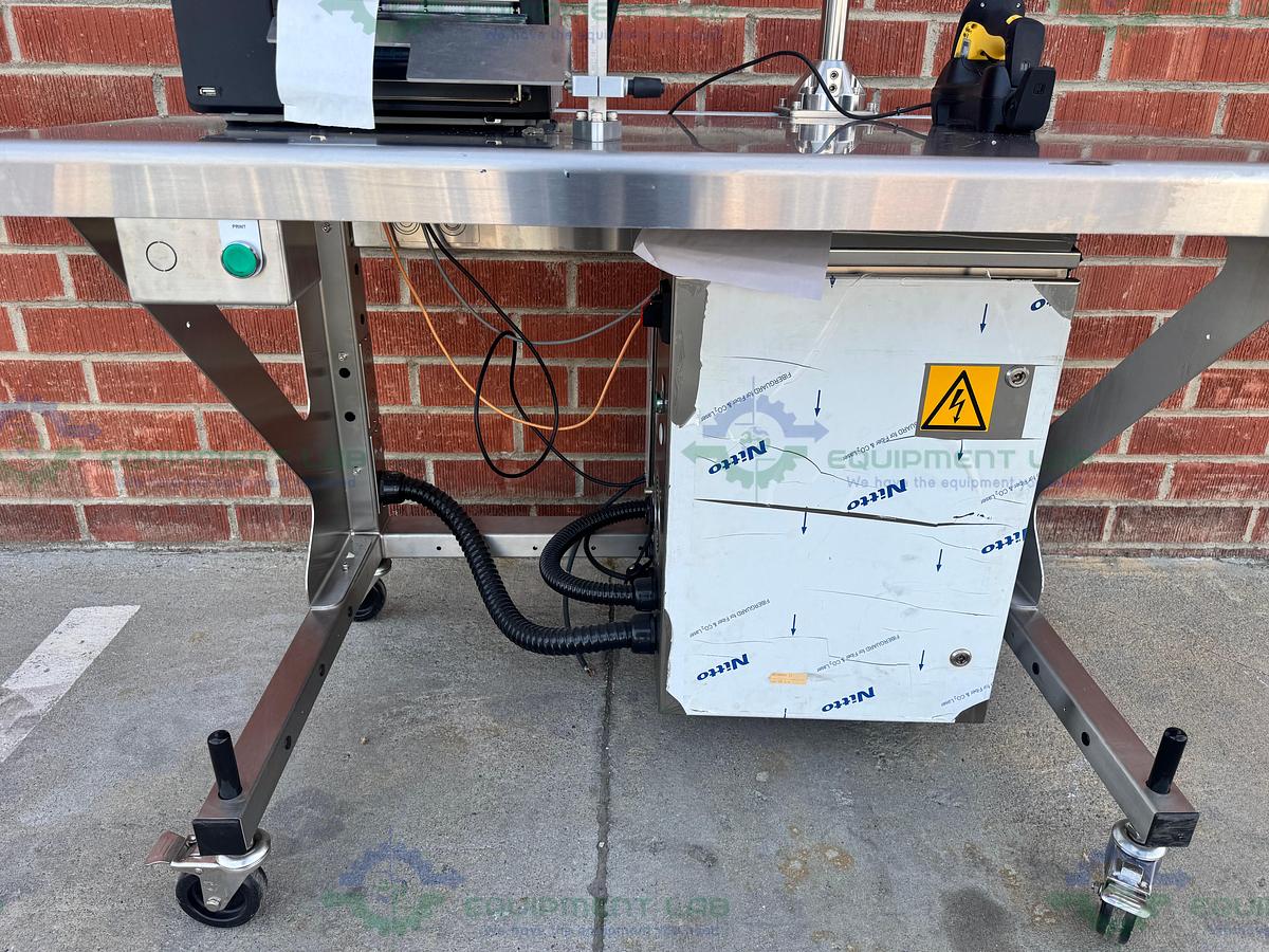 Used Optel Portable Manual Packing Station w/ Sato CL6NX Thermal Printer, Scanner