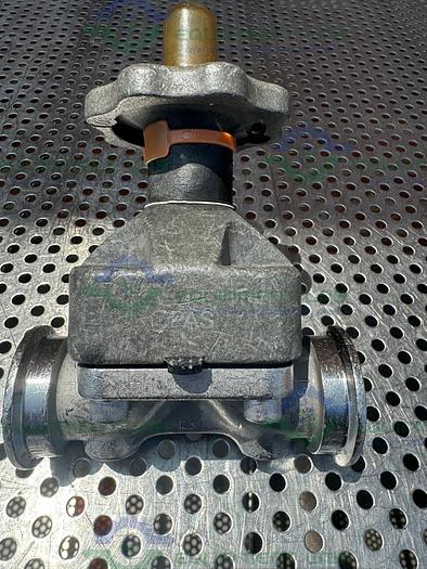 Used ITT / Grinnell 316L Stainless Steel Diaphragm Valve w/ 1" Sanitary Fitting CF3M