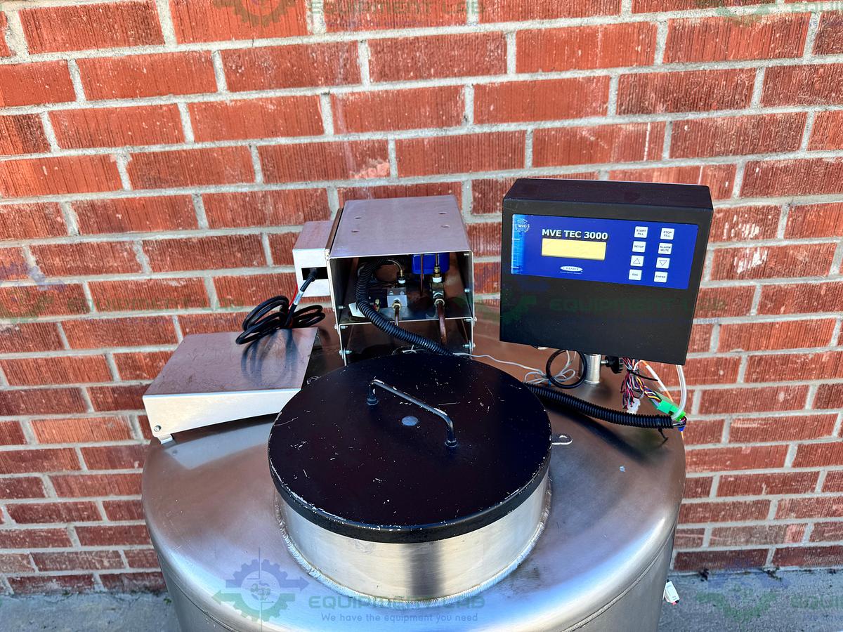 Used CHART MVE XLC 810 HE-F Liquid Nitrogen Cryogenic Storage Tank w/ TEC 3000