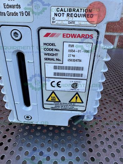 Used Edwards RV8 Rotary Vacuum Pump 1500/1800 RPM 110-120V