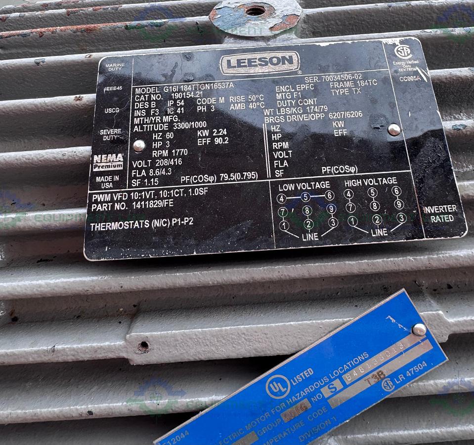 Used Feldmeier 400 Liter Stainless Steel Jacketed Reactor 100 PSI/FV w/ 3 HP Motor