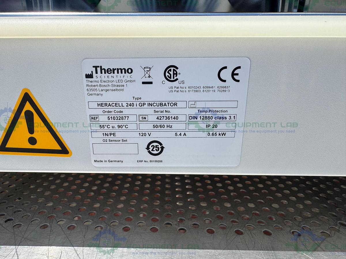 Used Thermo Heracell 240 i GP Incubator Ambient +3° to 55°C