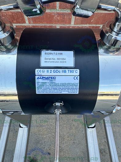 Used Almatec Bioecor B32BN-T-2-X98 Diaphragm Pump 100 PSIG w/ Cart