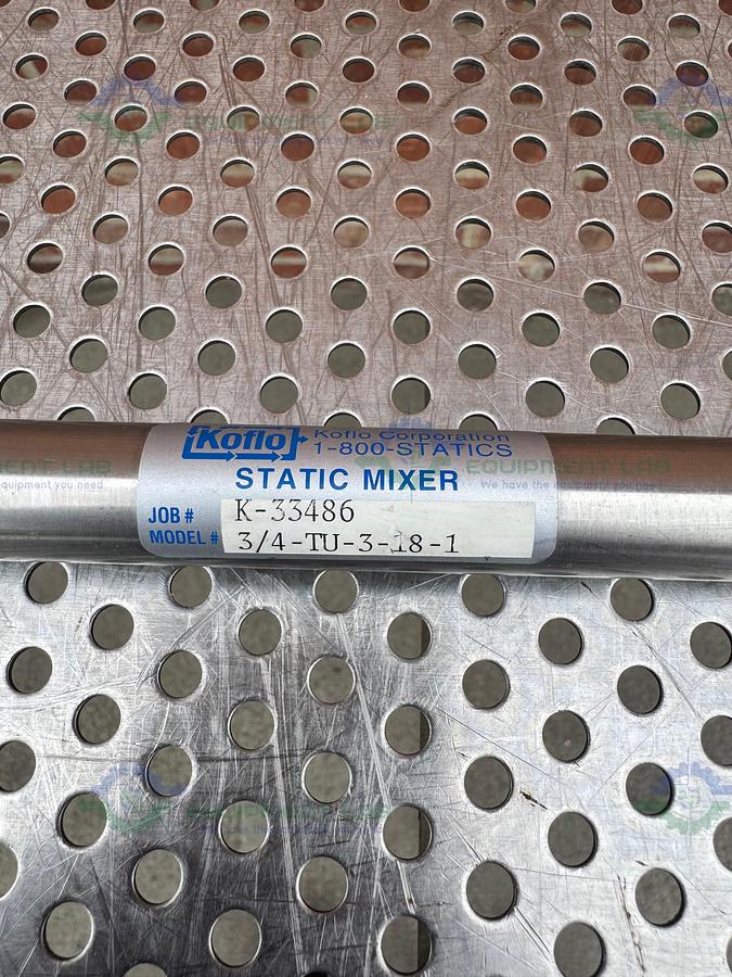 Used Koflo Corporation 3/4-TU-3-18-1 Stainless Steel Static Mixer
