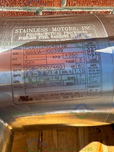 Stainless Motors  PE2C010N04B1TG Stainless Steel 1 HP Washdown Duty Motor
