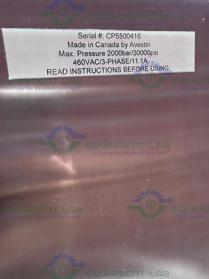 Used Avestin EmulsiFlex C55 High Pressure Homogenizer Emulsifier w/ Sensorless Vector