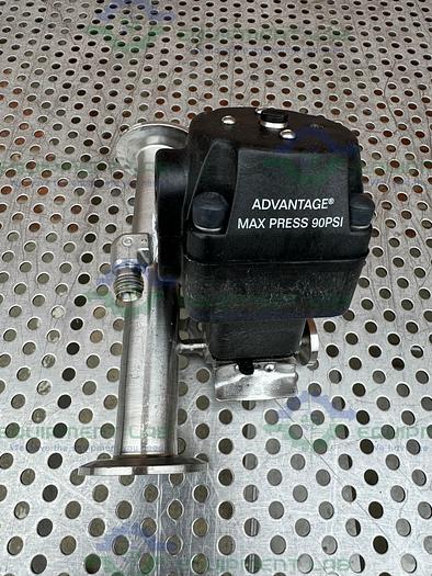 Used ITT Pure Flo Advantage 3 Way Diaphragm Valve w/ 1" to 1/4" Sanitary Fittings