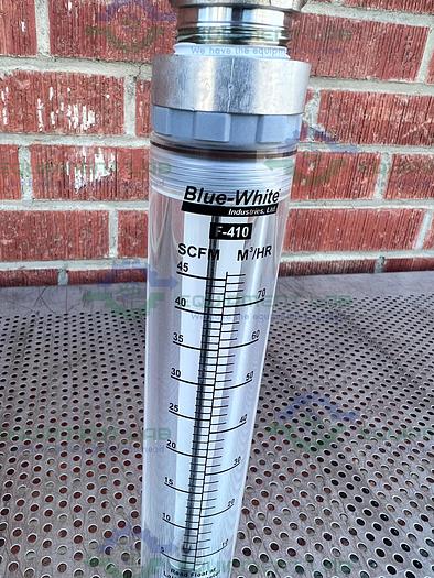 Used Blue White Industries F-410 Flowmeter w/ Swagelok Fittings