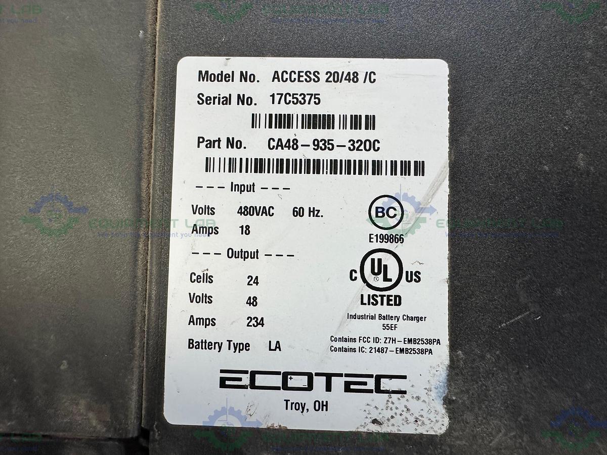 Used Toyota 8FBCU25 Electric Forklift  5000 lbs Capacity 4 Stage Mast w/ Charger