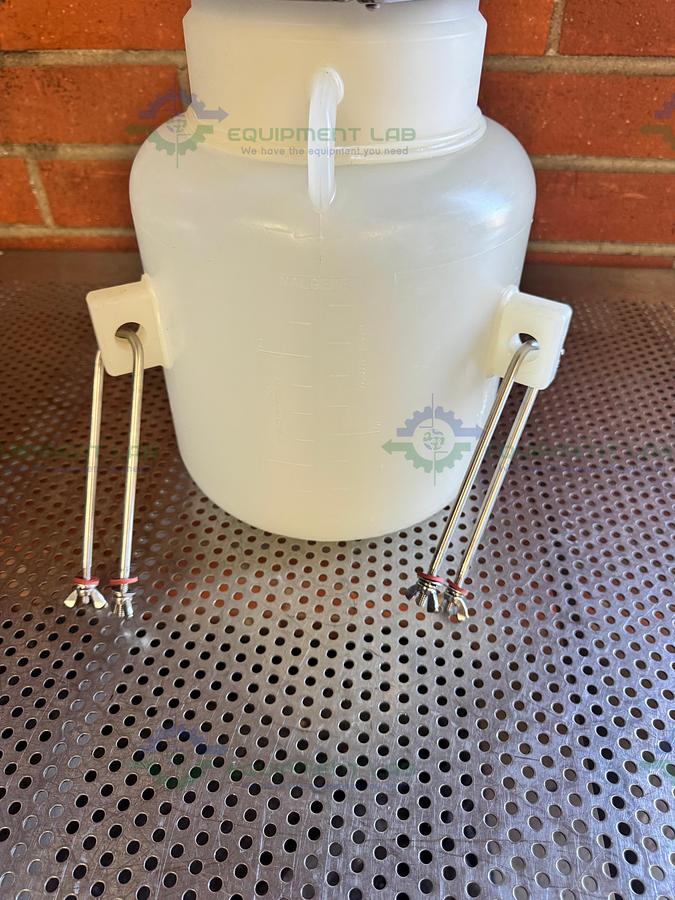 Used Non Metallic Solutions Nalgene 10 Liter Nalgene Carboy w/ Apollo 1/2" Fittings