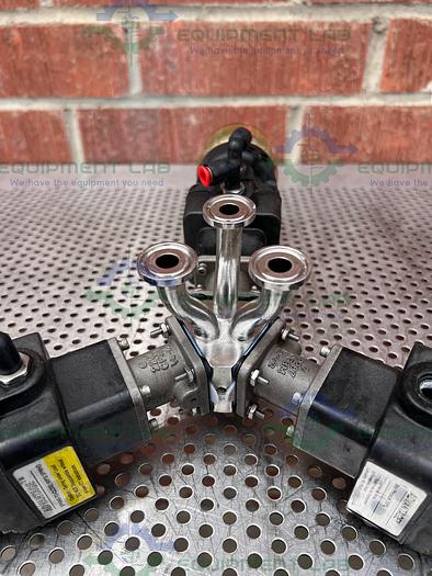 Used 3 ITT Advantage 4 Way Stainless Steel Diaphragm Valves w/ Valve Positioner