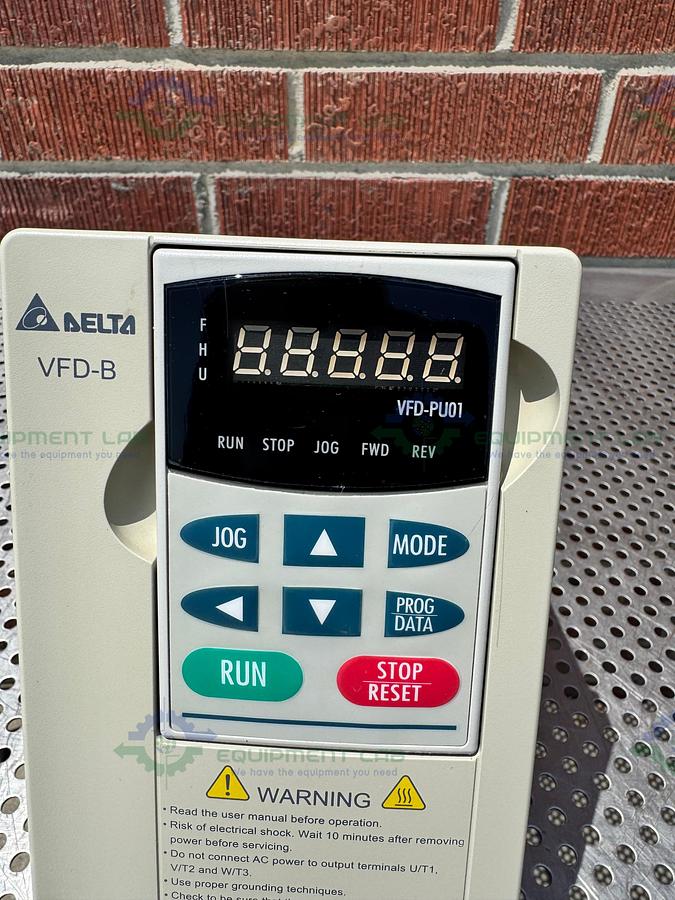 Used Delta Electronics VFD022B43B Inverter Drive 3 PH, 0-480V Output, 0.1-400Hz