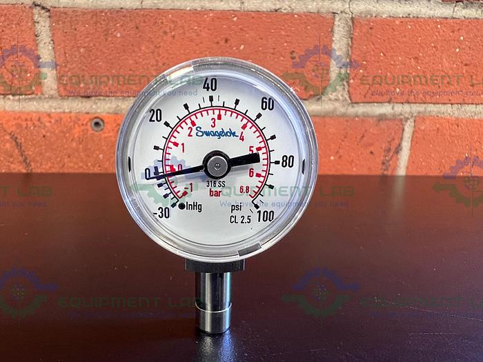 Swagelok PGI-40M-PC100-LBGX G.I. Gauge 3/8", 100 PSI, -30 INHG