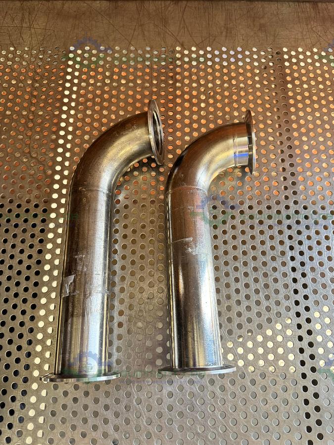 Used Stainless Steel 90 Degree KF 50 Elbow Nipple Vacuum Fitting