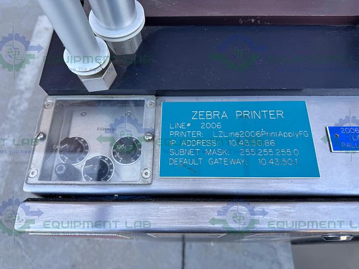 Used New Jersey Machine 401XRE -0095 Pallet Labeler 120V, 60 Cycles, 1.2 kW