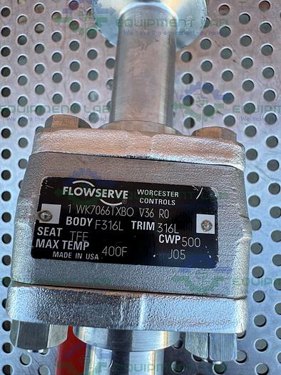Used Flowserve 1 WK7066TXBO V36 RO Ball Valve w/ 1" Sanitary Fitting to Threaded