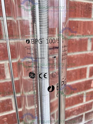 Used Cytiva / GE / Pharmacia BPG 100 / 500 Chromatography Column 4L w/ 2- 4-way Valve