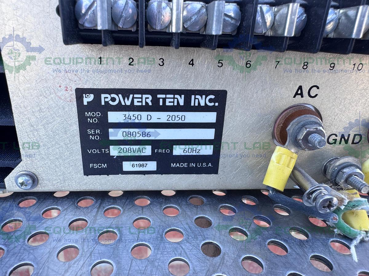 Used Power Ten 3450D-2050 Power Supply 208 VAC, 60 Hz