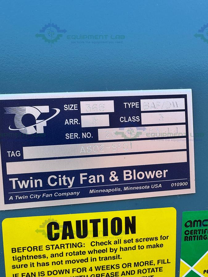 Twin City Fan & Blower BAF/DW AS02-SF01 Air Foil Centrifugal Fan