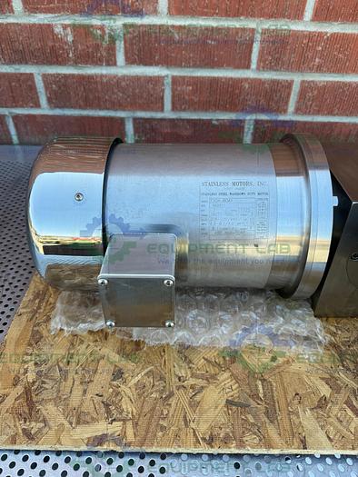 Used Stainless Motors  F2Q4BBOAY Washdown Duty Motor w/ Spiral Bevel Reducer 3PH