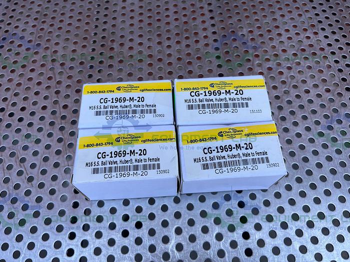 Chemglass  CG-1069-M-20 Stainless Steel Huber Male to Female Ball Valve