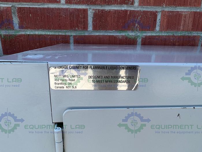 Used Mott  Flammable Storage Cabinet 48" x 22" x 35" w/ Mott Acid Cabinet 18"x35"x48"