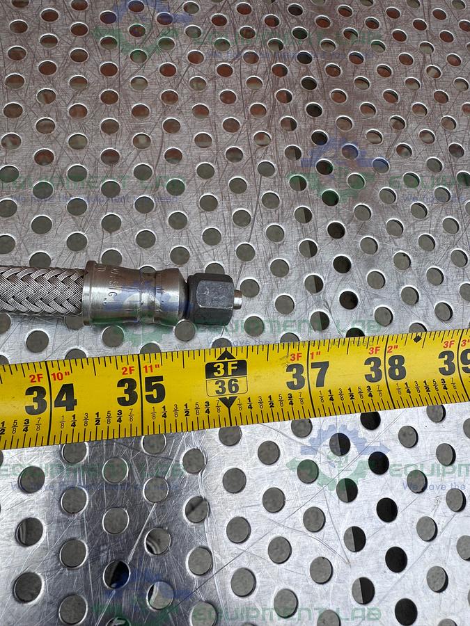 Used Unbranded 36" Stainless Steel Braided Hose w/ 1/2" NPT Fittings