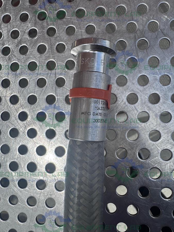 Used Sani-Tech West 72" Stainless Steel Flexible Braided Hose 1/2" Sanitary Fitting