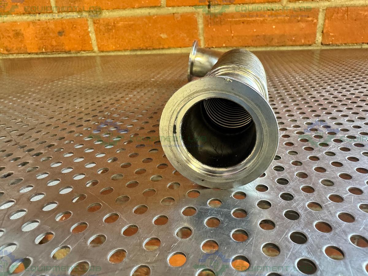 Used Stainless Steel KF40 Vacuum Bellow 90 Degree Elbow
