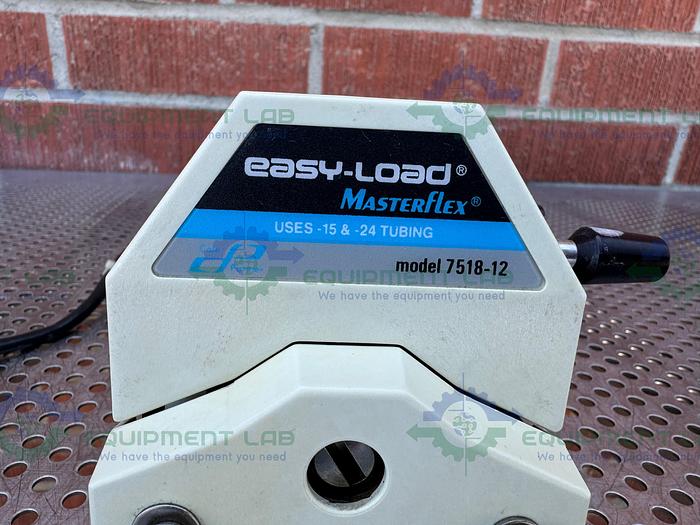 Used Cole Parmer 7553-20 Motor 6-600 RPM w/2- Masterflex 7518-12 Easy Load Pump Head