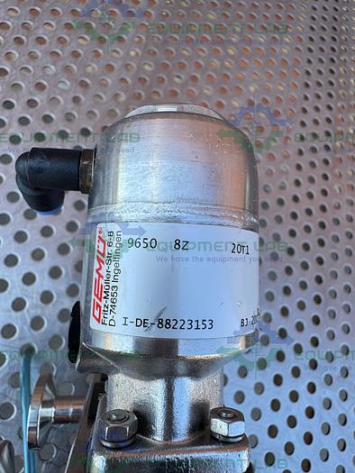 Used Lot of 3 - Gemu 9650 8Z 20T1 4-Way Diaphragm Valve w/ 1/2" Sanitary Fitting