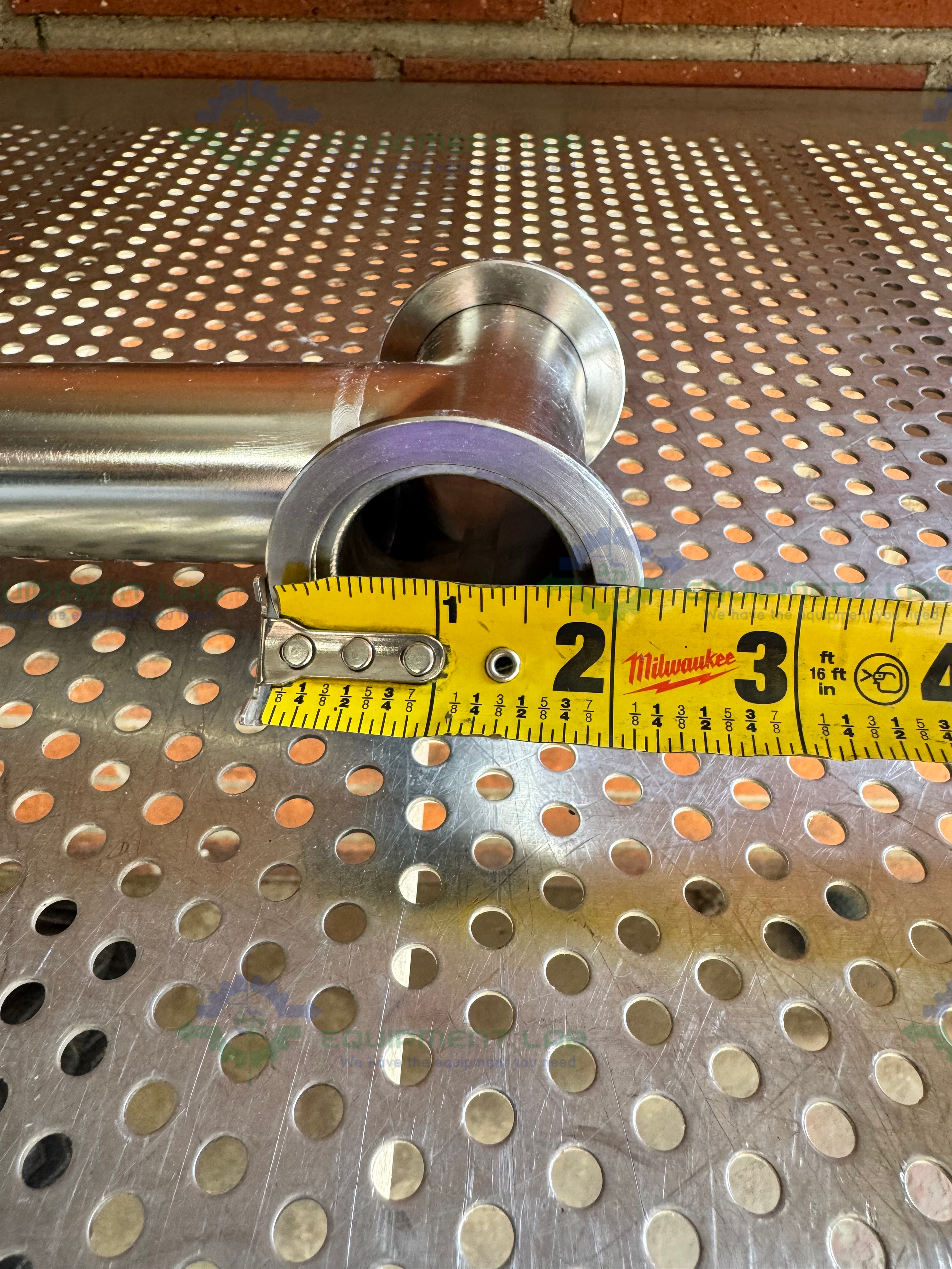 Used Stainless Steel 3 Way Process Vacuum Pipe w/ KF 40 to 1/2" NPT Fitting