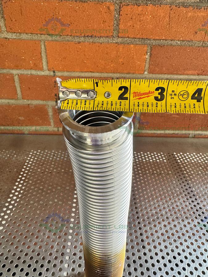 Used Stainless Steel Bellows Flexible Vacuum Hose 14" w/ KF 40 Fitting