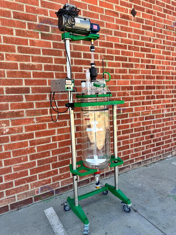 Chemglass 50 Liter Jacketed Glass Reactor w/ Zero Dead Space Drain Valve MFG 20