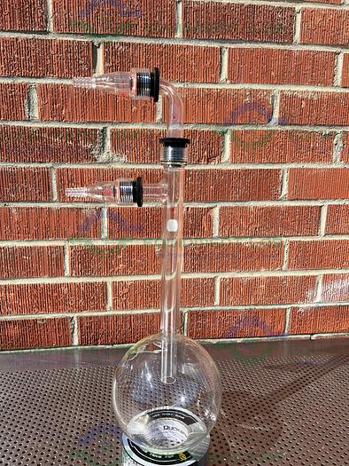 Used Ace Glass  3000 mL Vacuum Trap w/ #25 Threaded, 2 Tubing Adapters