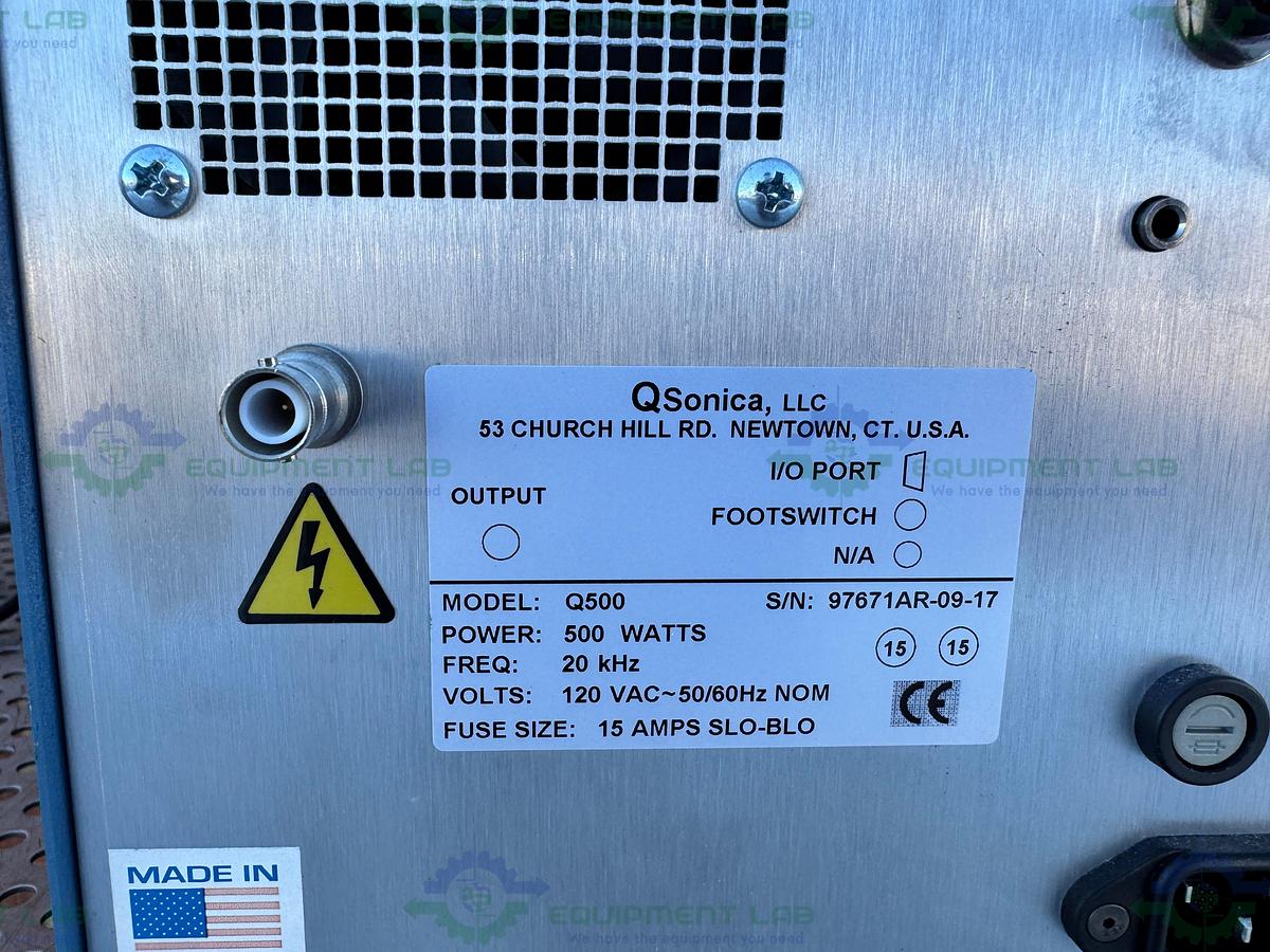 Used QSonica Q500 Sonicator Ultrasonic Homogenizer w/ 24 Tip Horn