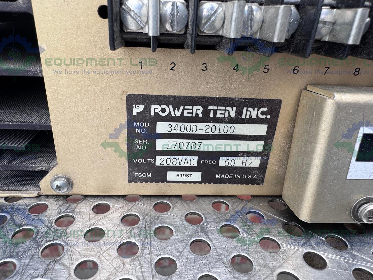 Used Power Ten 3400D-20100 Power Supply 208 VAC, 60 Hz