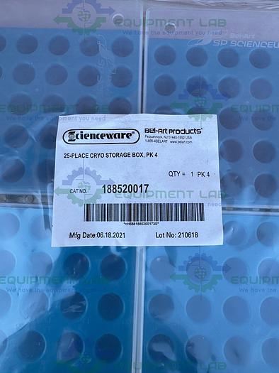 Box of 20 - SP Bel Art Sciencware 188520017 Polypropylene Freezer Boxes 25 Place