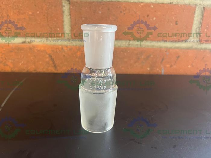 Used Chemglass CG-1000-14 Lower Inner 45/50 Top Outer 29/42 Glass Reducer Adapter