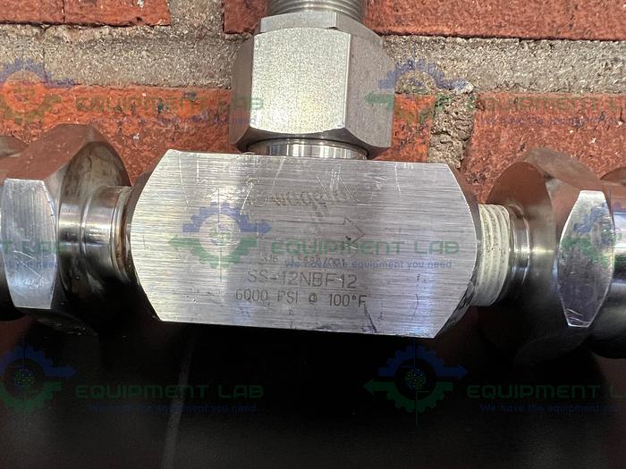 Used Swagelok SS-12NBF12 Needle Valve 6000 PSI w/ 1" Sanitary Fitting