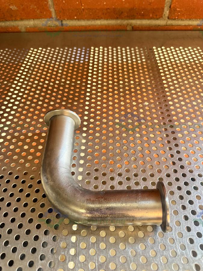 Used Stainless Steel 90 Degree Elbow Nipple Vacuum Fitting w/ KF 40 Fitting