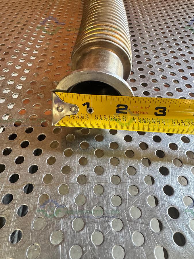 Used Stainless Steel Bellows Flexible Vacuum Hose 20" w/ KF 40 Fitting