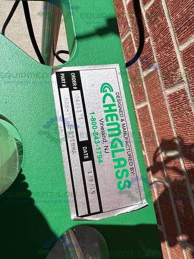 Used Chemglass  10 Liter Jacketed Glass Reactor w/ Chemglass Digital Overhead Stirrer