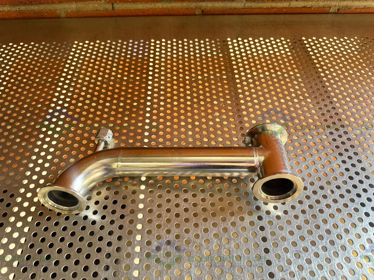 Used Stainless Steel 3 Way Process Vacuum Pipe w/ KF 40 to 1/2" NPT Fitting