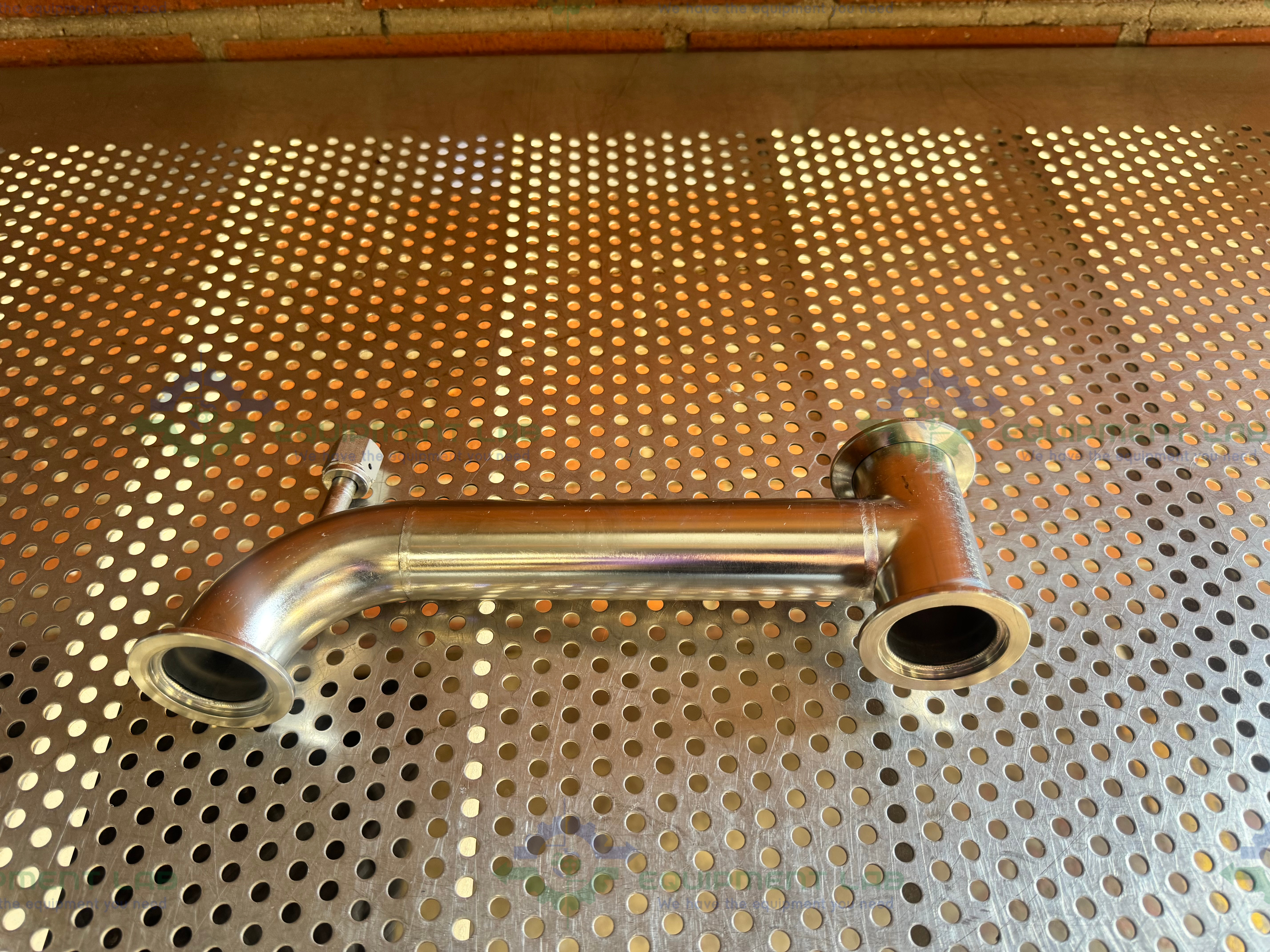 Used Stainless Steel 3 Way Process Vacuum Pipe w/ KF 40 to 1/2" NPT Fitting