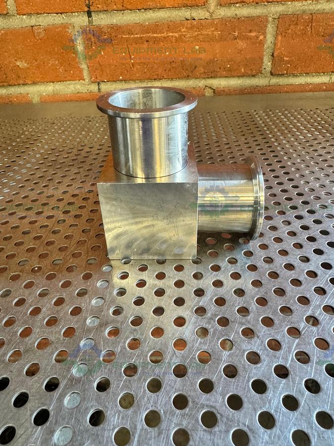 Used 3 Way Stainless Steel Vacuum Fitting w/ KF 40 Fitting