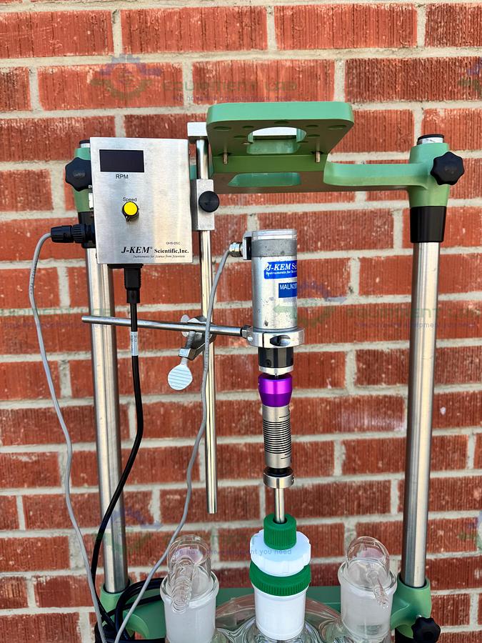 Used Chemglass 20 Liter Jacketed Glass Reactor w/ J-Kem Overhead Stirrer